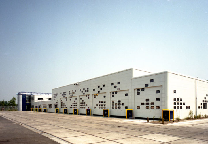1985 Leiden werkplaats Stadsreiniging ontwerp gevels met indeling ramen