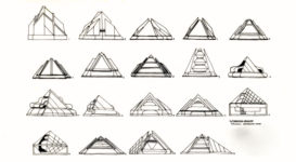 Schetstekeningen piramides